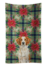Load image into Gallery viewer, Orange and White Brittany Christmas PoinsettIas Kitchen Towel