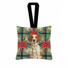 Load image into Gallery viewer, Roan Brittany Christmas PoinsettIas Hanging Square Fabric Ornament 3.5 x 3.5