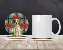 Load image into Gallery viewer, Roan Brittany Christmas PoinsettIas Large Sandstone Coasters Pack of 4