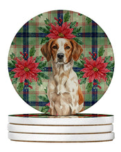 Load image into Gallery viewer, Roan Brittany Christmas PoinsettIas Large Sandstone Coasters Pack of 4