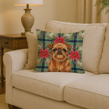 Load image into Gallery viewer, Belge Brussels Griffon Christmas PoinsettIas Throw Pillow