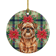 Load image into Gallery viewer, Red Brussels Griffon Christmas PoinsettIas Ceramic Ornament