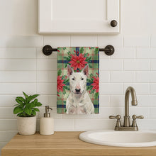 Load image into Gallery viewer, White Bull Terrier Christmas PoinsettIas Kitchen Towel