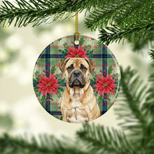 Load image into Gallery viewer, Bullmastiff Christmas PoinsettIas Ceramic Ornament