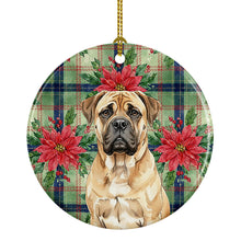 Load image into Gallery viewer, Bullmastiff Christmas PoinsettIas Ceramic Ornament