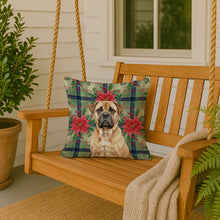 Load image into Gallery viewer, Bullmastiff Christmas PoinsettIas Throw Pillow