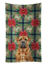 Load image into Gallery viewer, Red Bullmastiff Christmas PoinsettIas Kitchen Towel