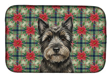 Load image into Gallery viewer, Black Cairn Terrier Christmas PoinsettIas Dish Drying Mat
