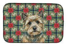 Load image into Gallery viewer, Cairn Terrier Christmas PoinsettIas Dish Drying Mat