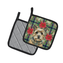 Load image into Gallery viewer, Cairn Terrier Christmas PoinsettIas Pair of Pot Holders