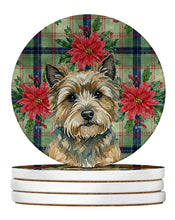 Load image into Gallery viewer, Cairn Terrier Christmas PoinsettIas Large Sandstone Coasters Pack of 4