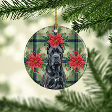 Load image into Gallery viewer, Cane Corso Christmas PoinsettIas Ceramic Ornament
