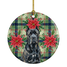 Load image into Gallery viewer, Cane Corso Christmas PoinsettIas Ceramic Ornament