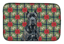Load image into Gallery viewer, Cane Corso Christmas PoinsettIas Dish Drying Mat