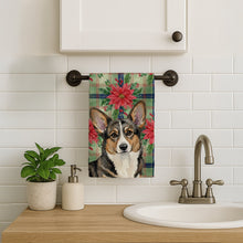 Load image into Gallery viewer, Brindle Cardigan Welsh Corgi Christmas PoinsettIas Kitchen Towel