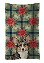 Load image into Gallery viewer, Brindle Cardigan Welsh Corgi Christmas PoinsettIas Kitchen Towel