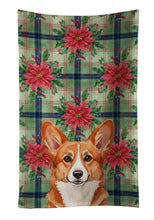 Load image into Gallery viewer, Red Cardigan Welsh Corgi Christmas PoinsettIas Kitchen Towel