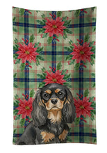 Load image into Gallery viewer, Black and Tan Cavalier Spaniel Christmas PoinsettIas Kitchen Towel