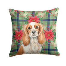Load image into Gallery viewer, Blenheim Cavalier Spaniel Christmas PoinsettIas Throw Pillow