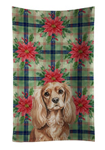 Load image into Gallery viewer, Ruby Cavalier Spaniel Christmas PoinsettIas Kitchen Towel