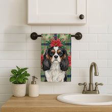 Load image into Gallery viewer, Tricolor Cavalier Spaniel Christmas PoinsettIas Kitchen Towel