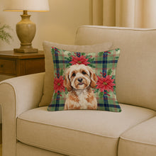 Load image into Gallery viewer, Cavapoo Christmas PoinsettIas Throw Pillow
