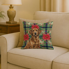 Load image into Gallery viewer, Chesapeake Bay Retriever Christmas PoinsettIas Throw Pillow