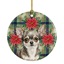 Load image into Gallery viewer, Chihuahua Christmas PoinsettIas Ceramic Ornament