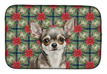 Load image into Gallery viewer, Chihuahua Christmas PoinsettIas Dish Drying Mat