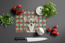 Load image into Gallery viewer, Chihuahua Christmas PoinsettIas Glass Cutting Board