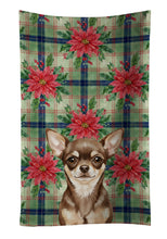 Load image into Gallery viewer, Chocolate Chihuahua Christmas PoinsettIas Kitchen Towel