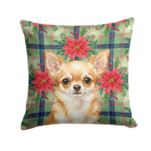 Load image into Gallery viewer, Fawn Chihuahua Christmas PoinsettIas Throw Pillow