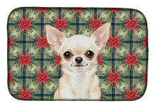 Load image into Gallery viewer, Cream Chihuahua Christmas PoinsettIas Dish Drying Mat