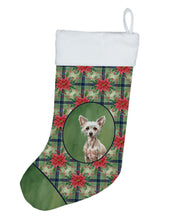 Load image into Gallery viewer, Hairless Chinese Crested Christmas PoinsettIas Holiday Stocking