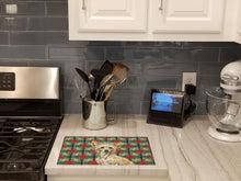 Load image into Gallery viewer, Hairless Palomino Chinese Crested Christmas PoinsettIas Glass Cutting Board