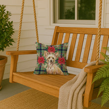 Load image into Gallery viewer, Hairless Palomino Chinese Crested Christmas PoinsettIas Throw Pillow