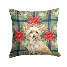 Load image into Gallery viewer, Hairless Palomino Chinese Crested Christmas PoinsettIas Throw Pillow