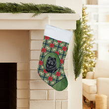 Load image into Gallery viewer, Black Chow Chow Christmas PoinsettIas Holiday Stocking