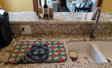 Load image into Gallery viewer, Black Chow Chow Christmas PoinsettIas Dish Drying Mat