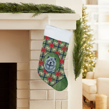 Load image into Gallery viewer, Blue Chow Chow Christmas PoinsettIas Holiday Stocking
