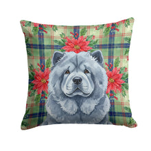 Load image into Gallery viewer, Blue Chow Chow Christmas PoinsettIas Throw Pillow