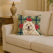 Load image into Gallery viewer, Cream Chow Chow Christmas PoinsettIas Throw Pillow