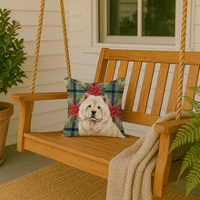 Load image into Gallery viewer, Cream Chow Chow Christmas PoinsettIas Throw Pillow