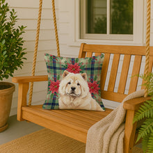 Load image into Gallery viewer, Cream Chow Chow Christmas PoinsettIas Throw Pillow