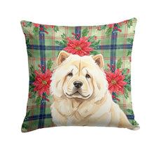 Load image into Gallery viewer, Cream Chow Chow Christmas PoinsettIas Throw Pillow