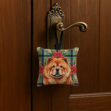 Load image into Gallery viewer, Red Chow Chow Christmas PoinsettIas Hanging Square Fabric Ornament 3.5 x 3.5