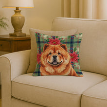 Load image into Gallery viewer, Red Chow Chow Christmas PoinsettIas Throw Pillow