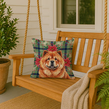 Load image into Gallery viewer, Red Chow Chow Christmas PoinsettIas Throw Pillow