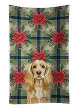 Load image into Gallery viewer, Buff Cocker Spaniel Christmas PoinsettIas Kitchen Towel
