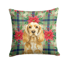 Load image into Gallery viewer, Buff Cocker Spaniel Christmas PoinsettIas Throw Pillow
